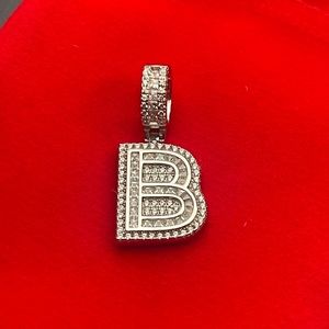 sterling silver 925 letter B pendant